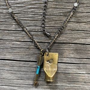 Bullet casing horse necklace
